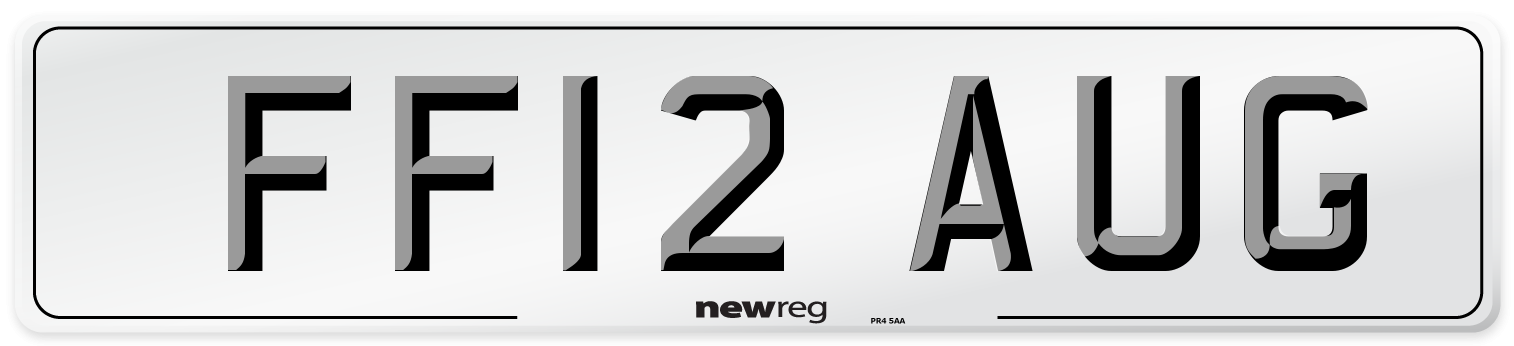 FF12 AUG Number Plate from New Reg